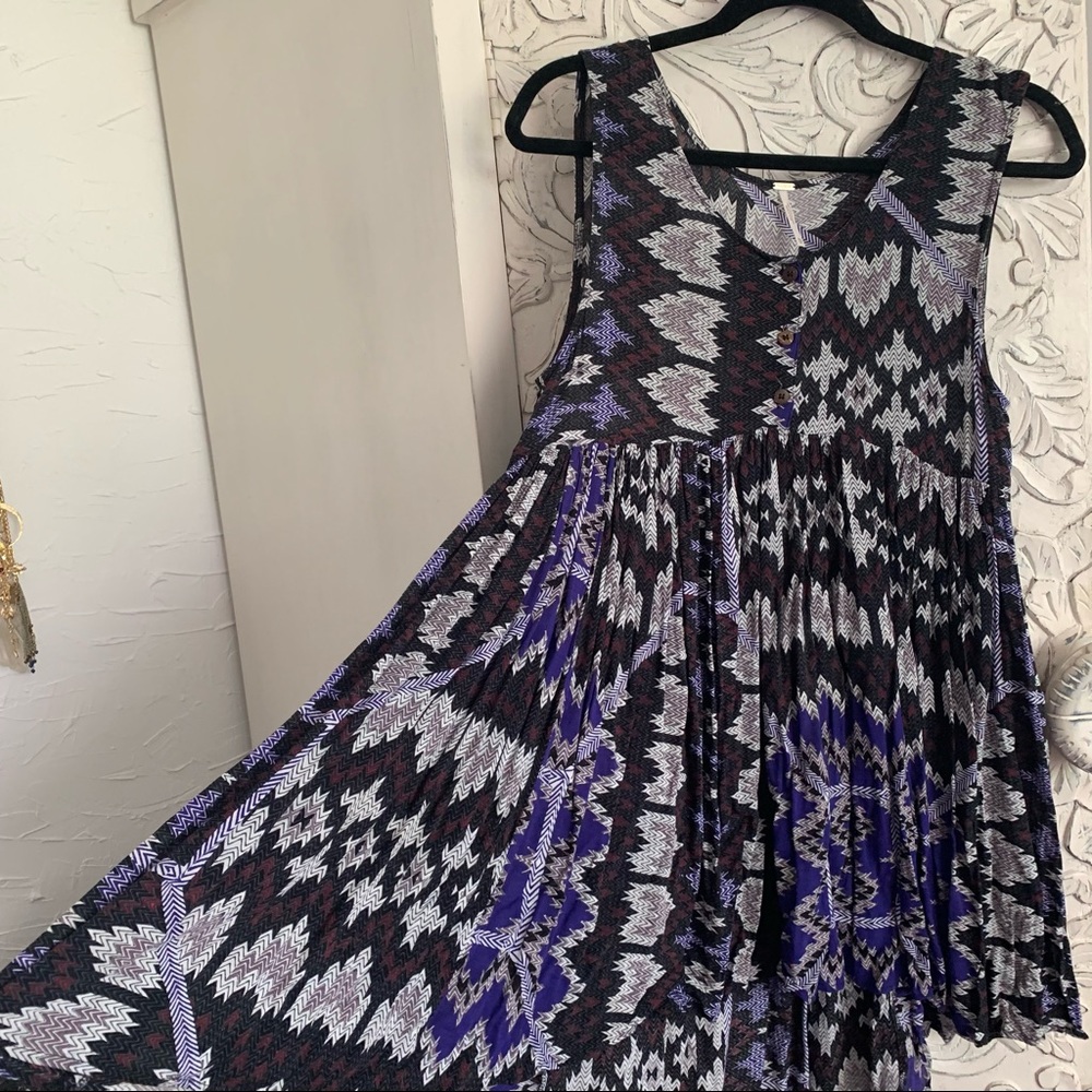 Free People printed babydoll dress